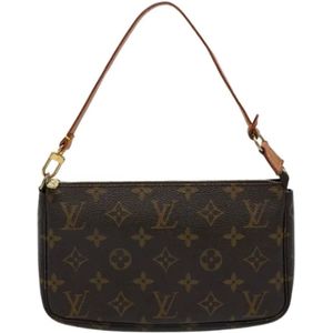 Louis Vuitton Vintage, Pre-owned Canvas clutches Bruin, Dames, Maat:ONE Size