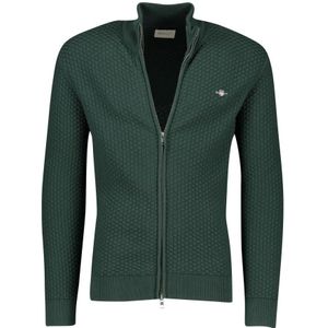 Gant, Sweatshirts & Hoodies, Heren, Groen, M, Katoen, Groene Vest met Opstaande Kraag