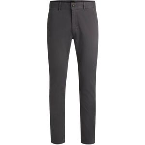 Boss Orange, Broeken, Heren, Grijs, W35 L34, Satijn, Slim Fit Satijnen Chino Broek