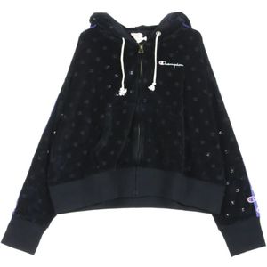 Champion, Sweatshirt met capuches met capuchon Zwart, Dames, Maat:M