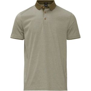 Hugo Boss, Tops, Heren, Beige, S, Katoen, Groene Microlines Slim Fit Polo