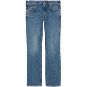 Gucci, Jeans, Dames, Blauw, W28, Denim, Blauwe Denim Straight Leg Jeans