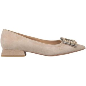 Alma EN Pena, Schoenen, Dames, Beige, 42 EU, Vierkante ballerina ornament