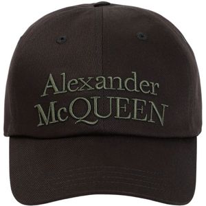 Alexander McQueen, Accessoires, Heren, Zwart, M, Katoen, Zwarte Katoenen Stapelbare Hoed