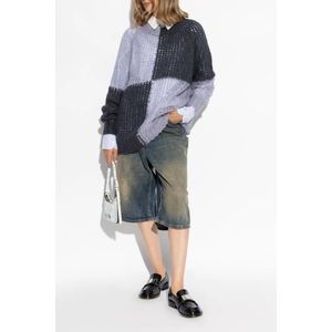 Acne Studios, Truien, Dames, Paars, XS, Wol, Trui met wollen afwerking