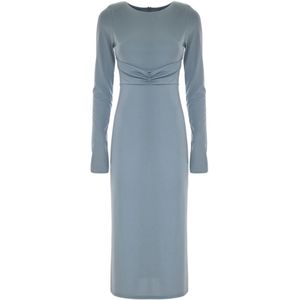 Kocca, Kleedjes, Dames, Groen, M, Elegante Gedrapeerde Taille Lange Jurk