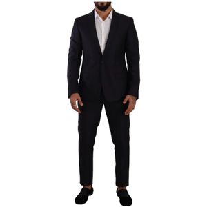 Dolce & Gabbana, Pakken, Heren, Blauw, M, Wol, Single Breasted Suits