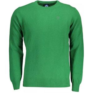 North Sails, Sweatshirts & Hoodies, Heren, Groen, S, Wol, Groene Wollen Shirt met Lange Mouwen