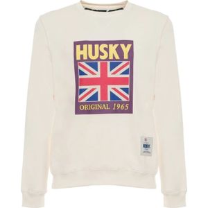 Husky Original, Sweatshirts & Hoodies, Heren, Beige, 3Xl, Katoen, Cedric Sweatshirt Herfst/Winter Mannen Ronde Hals