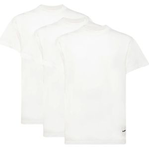Jil Sander, Tops, Heren, Wit, L, Katoen, Set van 3 Crew Neck T-Shirts van Biologisch Katoen