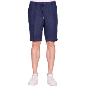 Briglia, Korte broeken, Heren, Blauw, L, Blauwe Bermuda Shorts met Elastische Taille