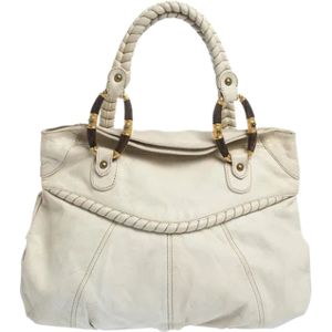 Valentino Vintage, Tweedehands leren handtassen Wit, Dames, Maat:ONE Size