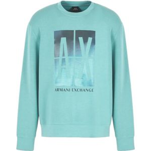 Armani Exchange, Sweatshirts & Hoodies, Heren, Groen, L, Groene Sweaters voor Mannen