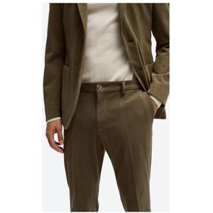 Hugo Boss, Broeken, Heren, Groen, XL, Polyester, Fluweel Corduroy Slim Fit Broek