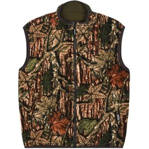 Gramicci, Omkeerbare Fleece Vest met Blad Camouflage Veelkleurig, Heren, Maat:M