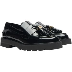 Stuart Weitzman, Schoenen, Dames, Zwart, 35 1/2 EU, Tassel Loafer met verhoogde zool