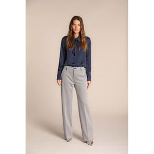 Mason's, Broeken, Dames, Grijs, S, Navy Blauwe Lurex Chino Broek