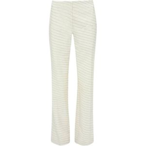 JW Anderson, Broeken, Dames, Wit, S, Wol, Witte Gestreepte Wollen Broek