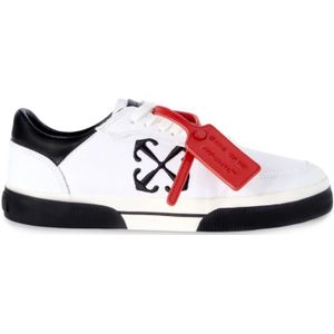 Off White, Schoenen, Heren, Wit, 41 EU, Leer, Witte Sneakers met Pijl Motief