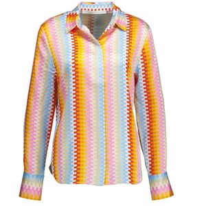 Herzen's Angelegenheit, Blouses & Shirts, Dames, Oranje, 2Xl, Grafische Voorjaarsblouse