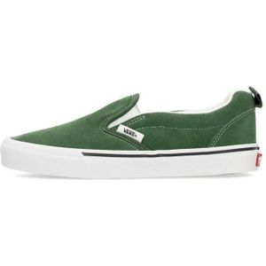 Vans, Schoenen, Heren, Groen, 42 1/2 EU, Suède, Groene Slip-On Lage Schoen met Logo