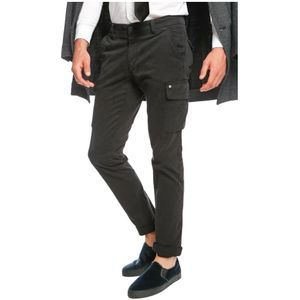 Mason's, Chile Heren Cargo Broek - Extra Slim Fit Zwart, Heren, Maat:XS