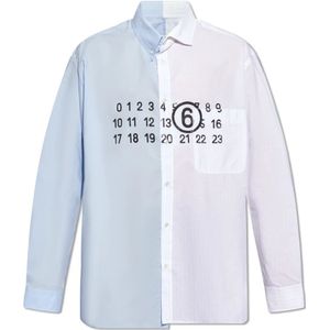 MM6 Maison Margiela, Overhemden, Heren, Wit, L, Katoen, Katoenen shirt
