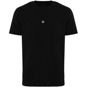 Givenchy, Tops, Heren, Zwart, XL, Heren 4G Slimfit T-Shirt Zwart