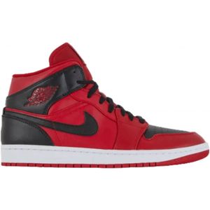 Nike, Air Jordan 1 Mid Sneaker Rood, Heren, Maat:47 EU