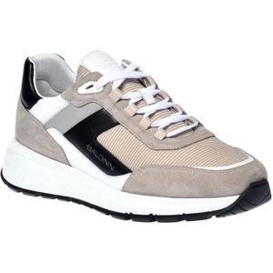 Baldinini, Sneaker in beige, white and black suede Beige, Heren, Maat:43 EU