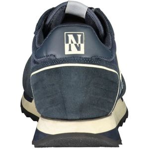 Napapijri, Schoenen, Heren, Blauw, 41 EU, Leer, Blauwe Sportieve Vetersneakers