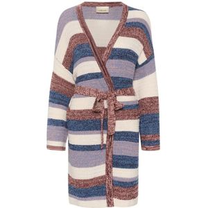 Cream, Truien, Dames, Veelkleurig, S, Gestreepte Gebreide Cardigan Patchwork