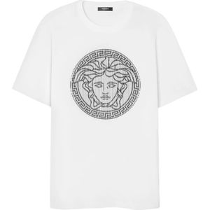 Versace, Designer T-shirts en Polos Wit, Heren, Maat:XL