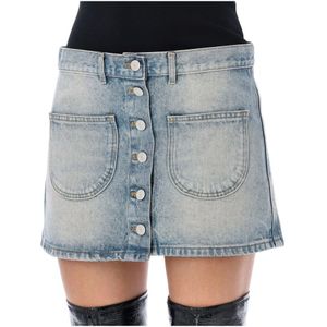 Courrèges, Rokken, Dames, Blauw, 2Xs, Denim, Lichtblauwe Denim Minirok