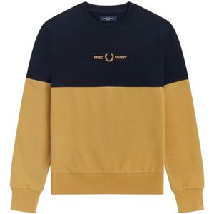 Fred Perry, Sweatshirt met kleurblokken en geborduurd logo Veelkleurig, Heren, Maat:M