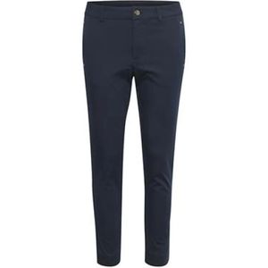 Kaffe, Broeken, Dames, Blauw, M, Katoen, Rivet Broek - Regular Fit, 7/8 Lengte