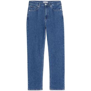 Tommy Hilfiger, Hoge taille rechte jeans Blauw, Dames, Maat:W26