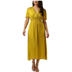 Suncoo, Kleedjes, Dames, Geel, M, Gele Midi Jurk Cosima