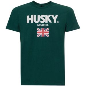 Husky Original, Tops, Heren, Groen, 2Xl, Katoen, Korte Mouw Katoenen T-shirt