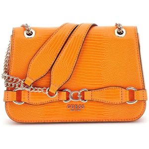 Guess, Tassen, Dames, Oranje, ONE Size, Leer, Python Arlena Schoudertas - Geel