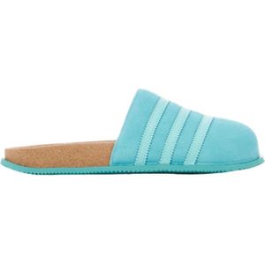 Adidas, Kleurrijke Leren Slippers voor Heren Blauw, Heren, Maat:39 EU