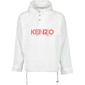 Kenzo, Sweatshirts & Hoodies, Heren, Wit, S, Logo Windbreaker Jas