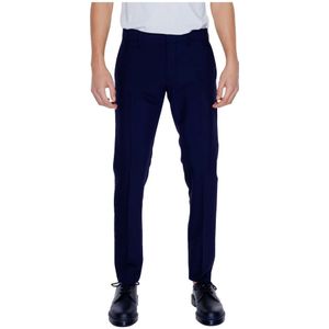 Antony Morato, Broeken, Heren, Blauw, L, Polyester, Blauwe Zip Broek met Zakken