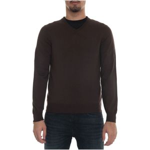 Boss, Truien, Heren, Bruin, 2Xl, Wol, Wol V-hals Pullover