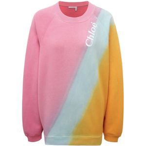 Chloé, Sweatshirts & Hoodies, Dames, Roze, S, Katoen, Dames Katoenen Sweatshirt