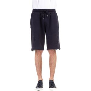 C.p. Company, Blauwe Cargo Shorts met Trekkoord in de Taille Blauw, Heren, Maat:M