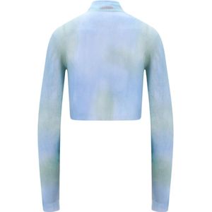 Off White, Truien, Dames, Blauw, M, Polyester, Tie-Dye Crop Coltrui