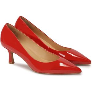 Kazar, Schoenen, Dames, Rood, 40 EU, Leer, Rode gelakte pumps