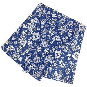 Dior Vintage, Pre-owned, Dames, Blauw, ONE Size, Katoen, Pre-owned Cotton scarves