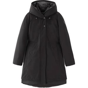 Woolrich, Winterjas - Functionele en stijlvolle parka met innovatieve texturen en details Zwart, Dames, Maat:XS